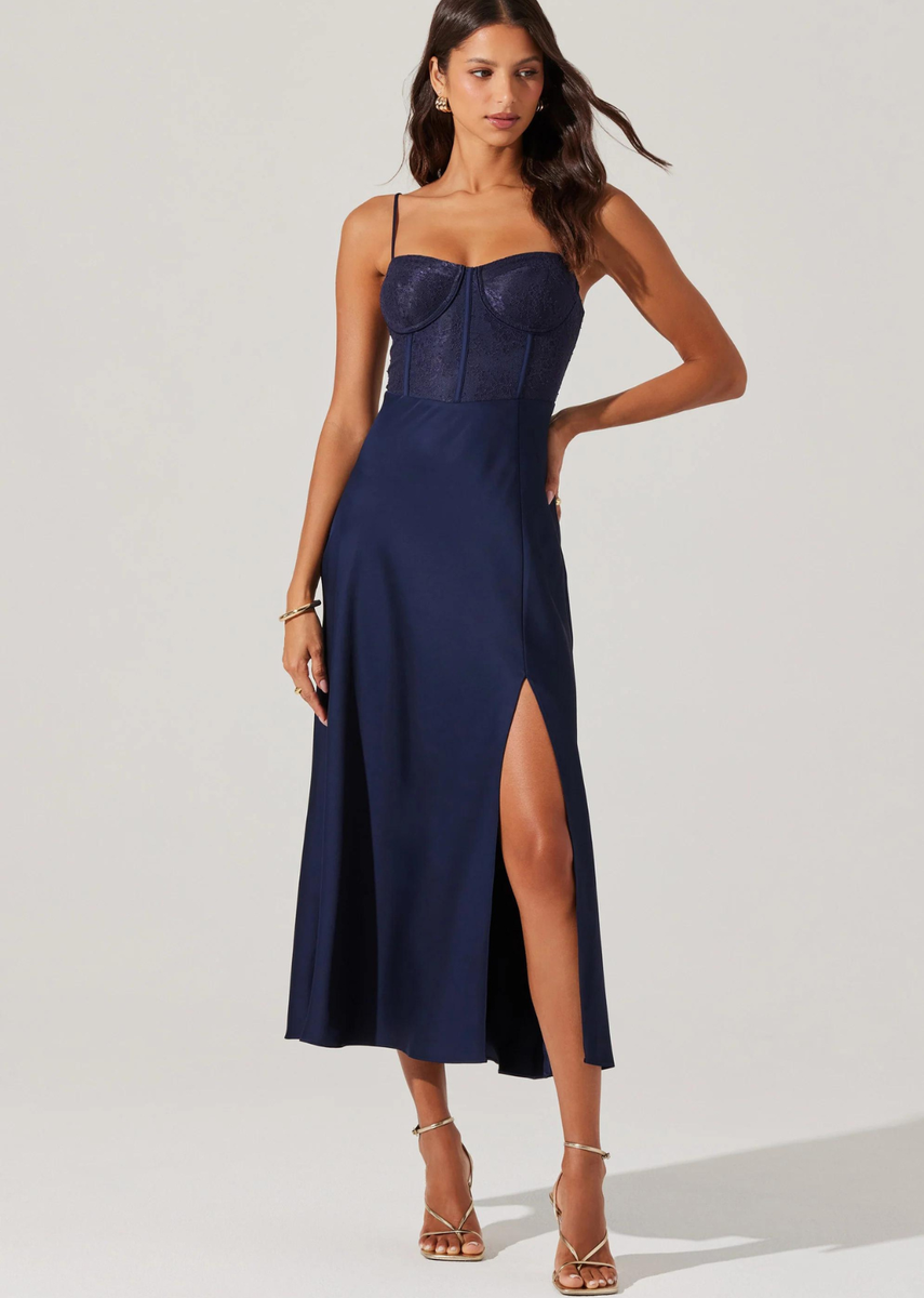 ASTR The Label Lace Bustier Midi Dress Lee & Me Boutique ASTR The Label Lace Bustier Midi Dress Lee & Me Boutique