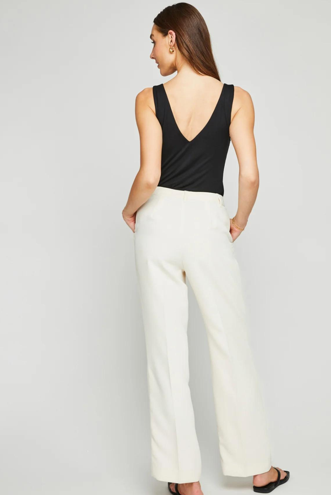 Gentle Fawn Starling Tank- Black. The Starling tank is made of super soft EcoVero rayon jersey and is fully lined for ease of wear. The flattering front and back v-neckline can be easily dressed up or down.