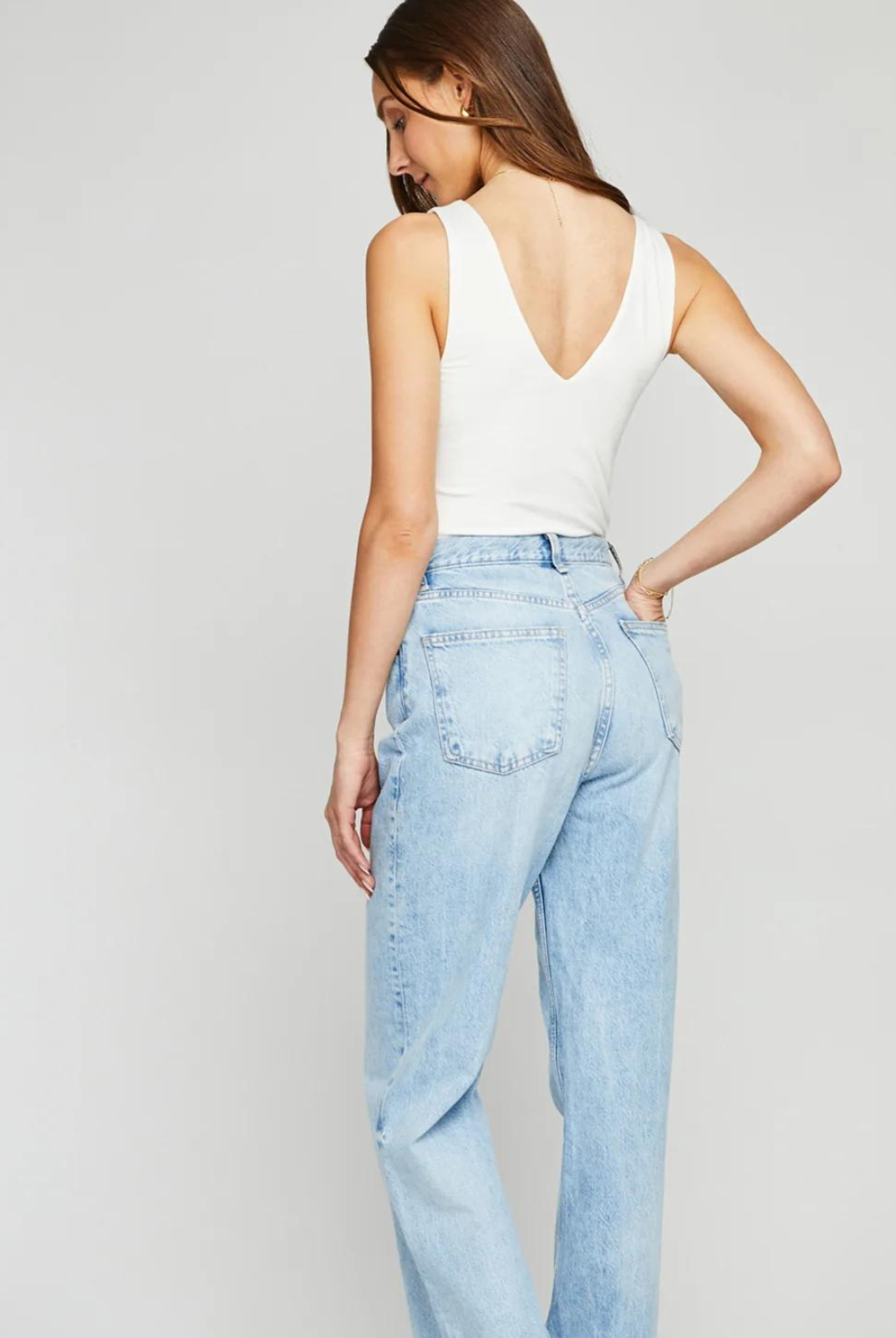 Gentle Fawn Starling Tank-White. The Starling tank is made of super soft EcoVero rayon jersey and is fully lined for ease of wear. The flattering front and back v-neckline can be easily dressed up or down for an effortless look.