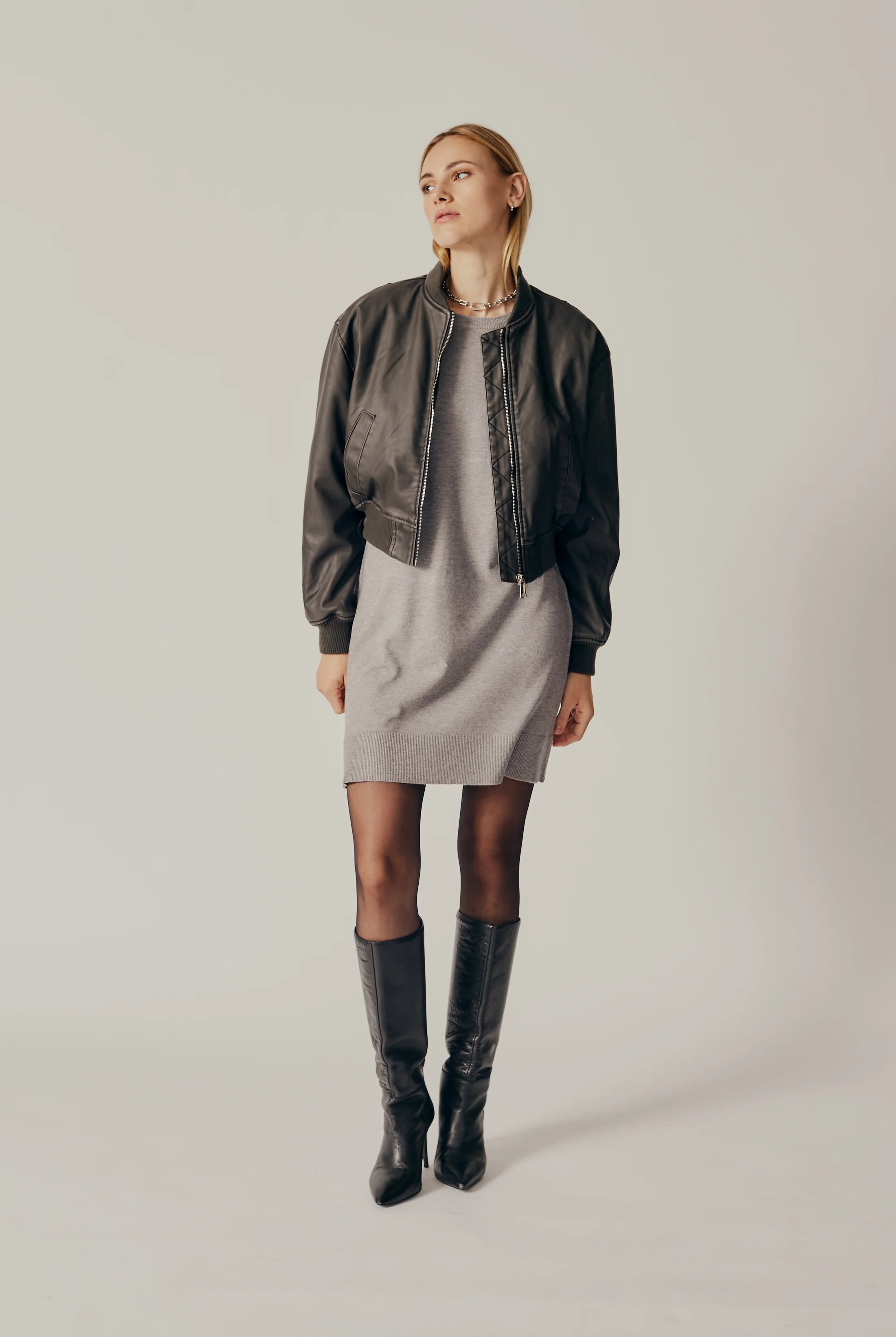 Black Leather Bomber Fall 2024 Hamilton Small Business Woman-owned