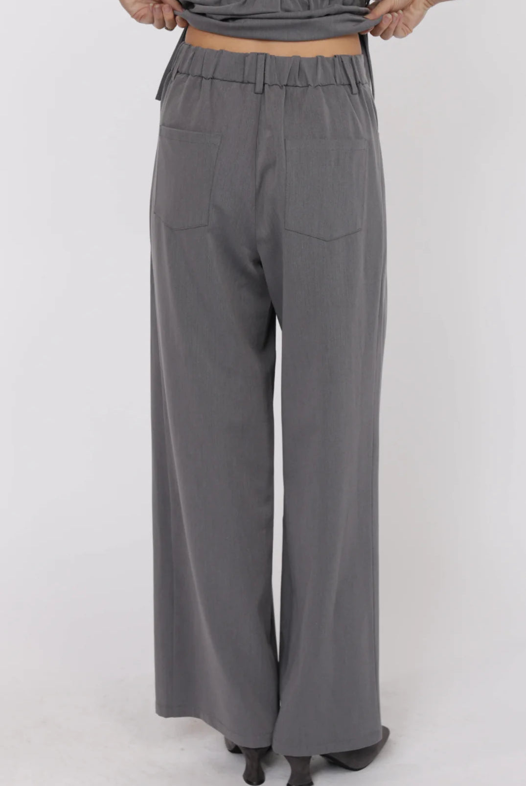 Gray wide-leg trousers Women's Fashion