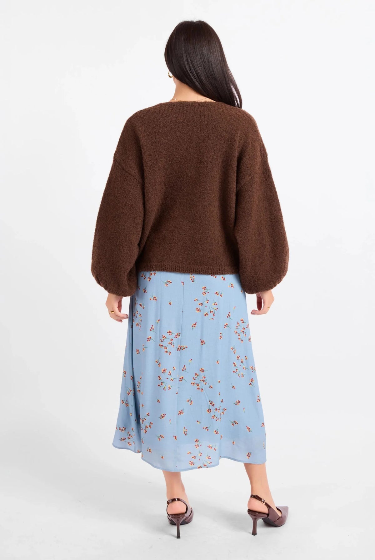 Sadie & Sage Marley Dolman Sleeve Cardigan featuring a soft, fuzzy knit, open-front design, slightly cropped length, and relaxed voluminous dolman sleeves.