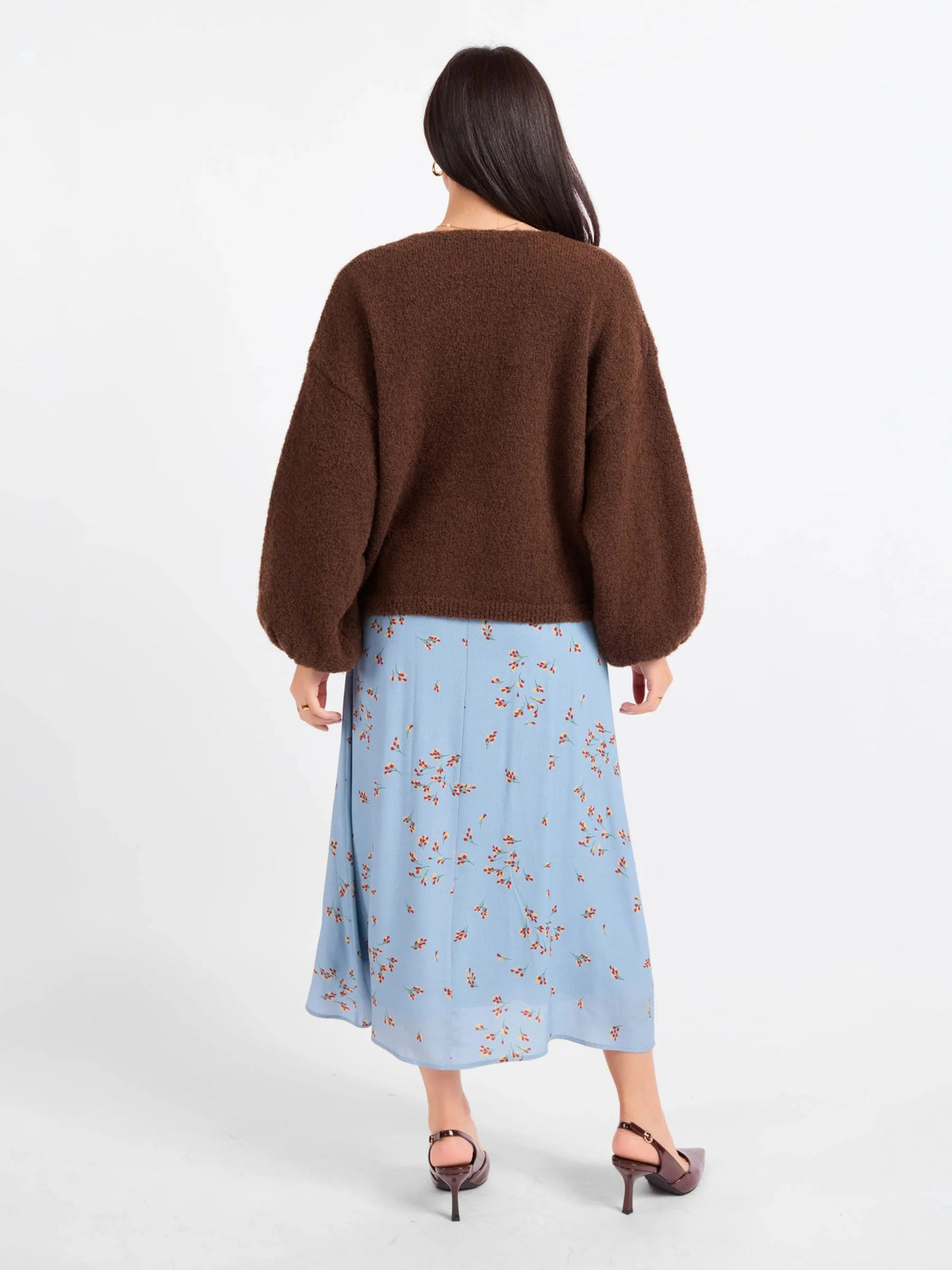 Sadie & Sage Marley Dolman Sleeve Cardigan featuring a soft, fuzzy knit, open-front design, slightly cropped length, and relaxed voluminous dolman sleeves.