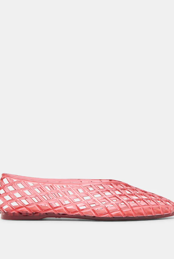coral woven jelly flat
