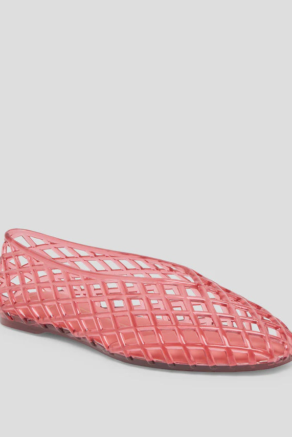 coral woven jelly flats