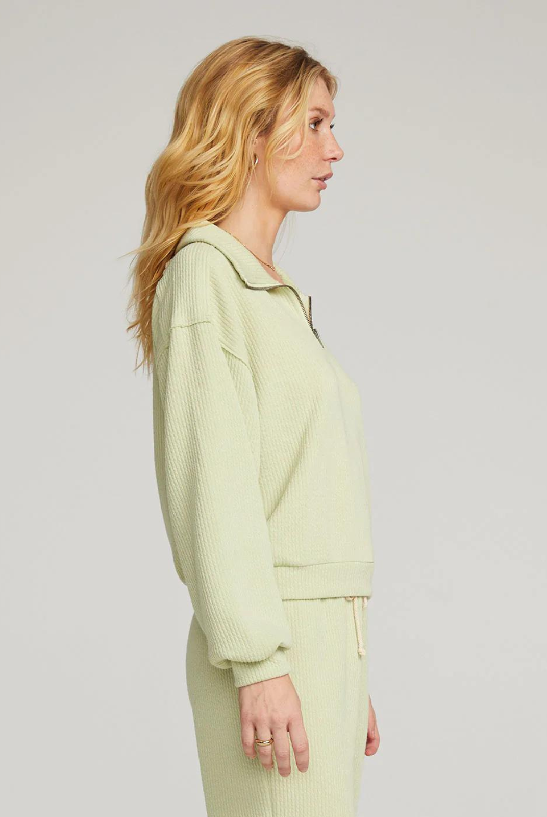 Saltwater Luxe Half Zip Pullover - Limelight. Liven up your spring wardrobe with a burst of color in our limelight Half Zip Pullover. Crafted in a vivid green hue, this piece perfectly blends comfort with style.