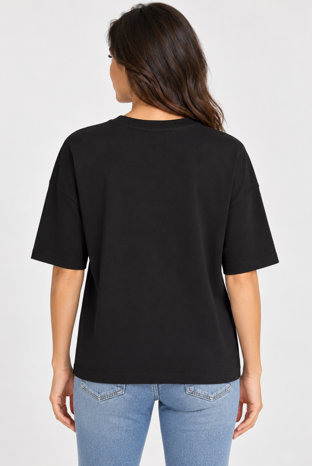 ICHI IHPETRO Shirt in Black/Silver Studs featuring a relaxed fit, classic crew neckline, dropped shoulders, and scattered silver stud embellishments across the front. Crafted from soft cotton with a solid black back for a casual yet edgy look.
