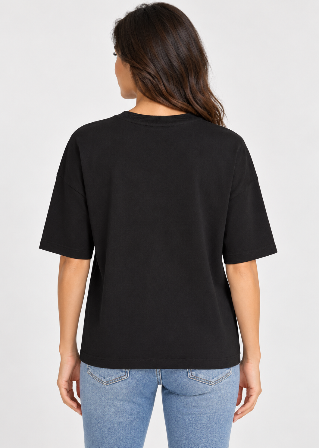 ICHI IHPETRO Shirt in Black/Silver Studs featuring a relaxed fit, classic crew neckline, dropped shoulders, and scattered silver stud embellishments across the front. Crafted from soft cotton with a solid black back for a casual yet edgy look.