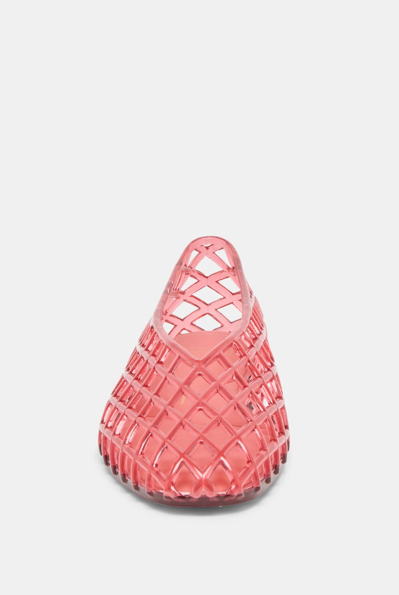coral woven jelly flat