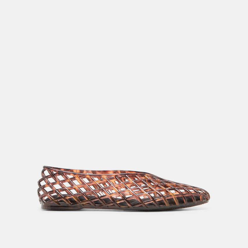 woven jelly flat in tortoise