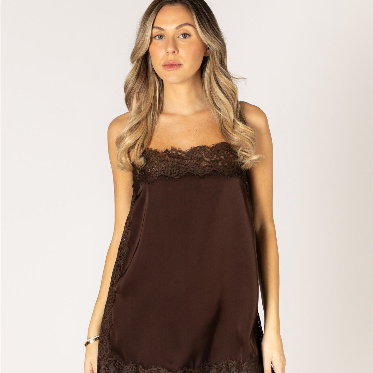Lyla & Luxe Lace Cami Top - Chocolate – Lee & Me Boutique