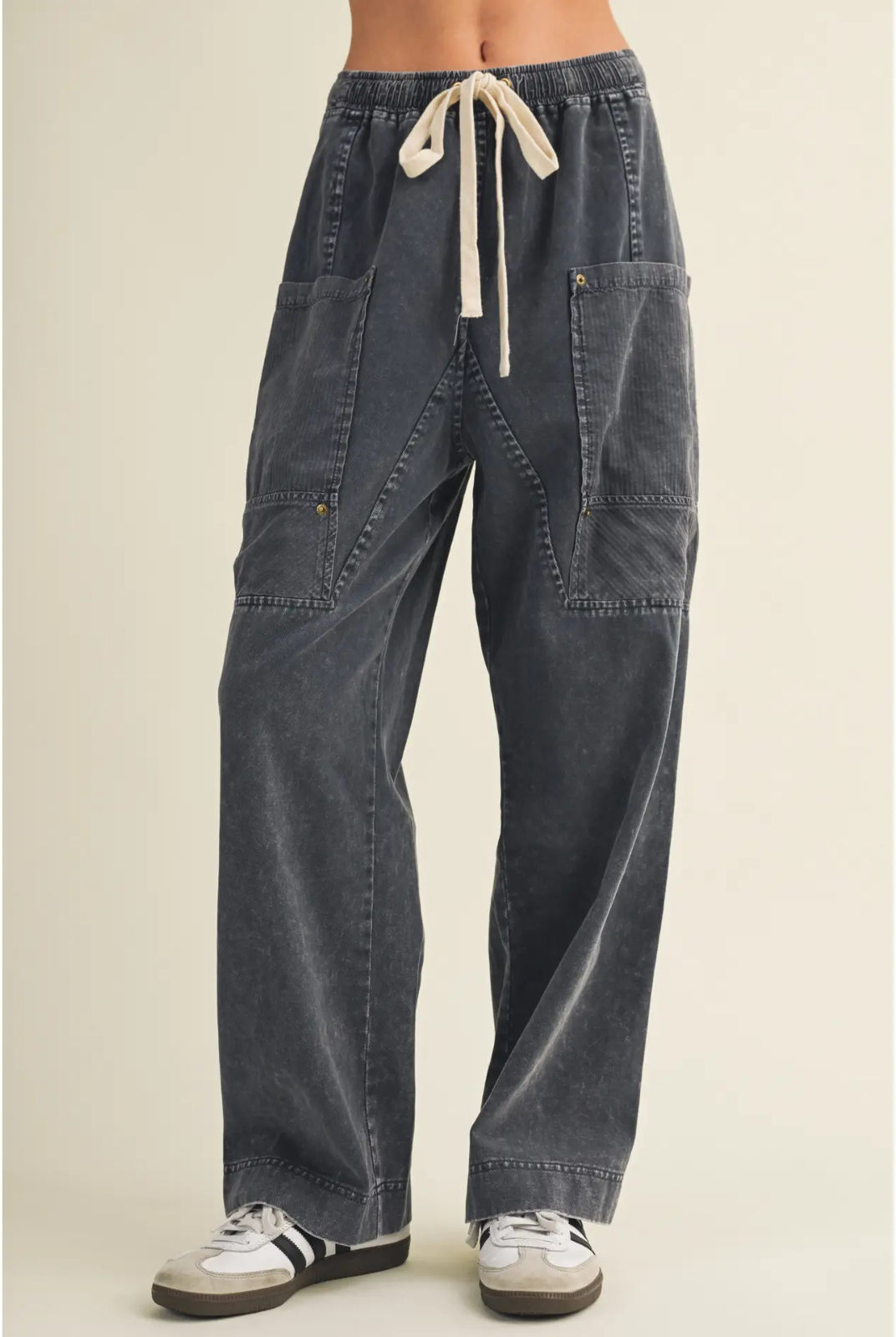 Harley wide-leg trousers with a relaxed silhouette and polished tailored finish, designed for versatile everyday and dressy styling.