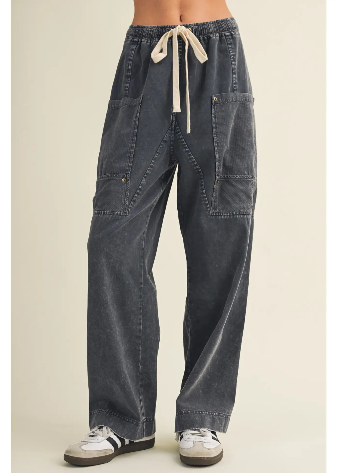 Harley wide-leg trousers with a relaxed silhouette and polished tailored finish, designed for versatile everyday and dressy styling.