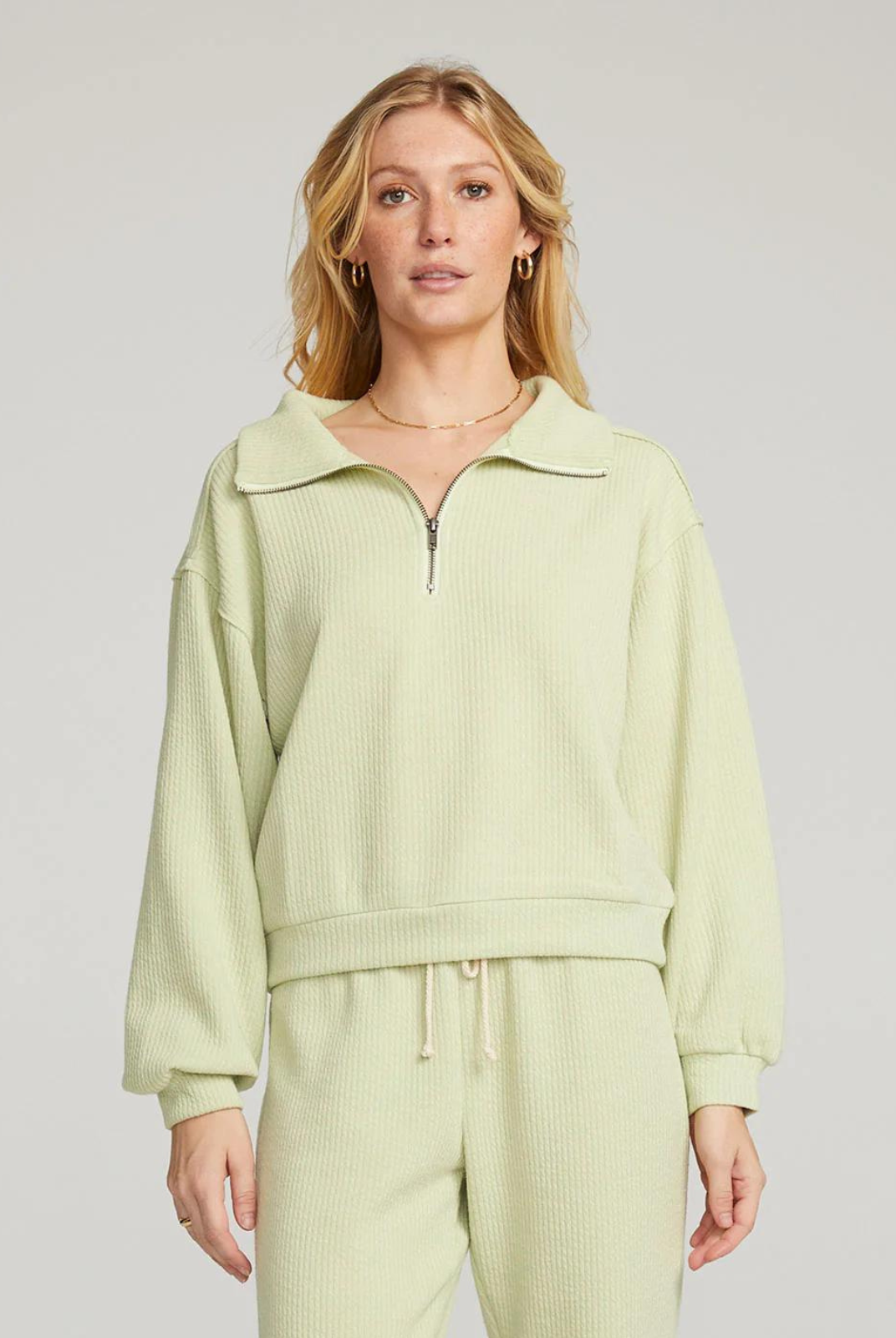 Saltwater Luxe Half Zip Pullover - Limelight. Liven up your spring wardrobe with a burst of color in our limelight Half Zip Pullover. Crafted in a vivid green hue, this piece perfectly blends comfort with style.