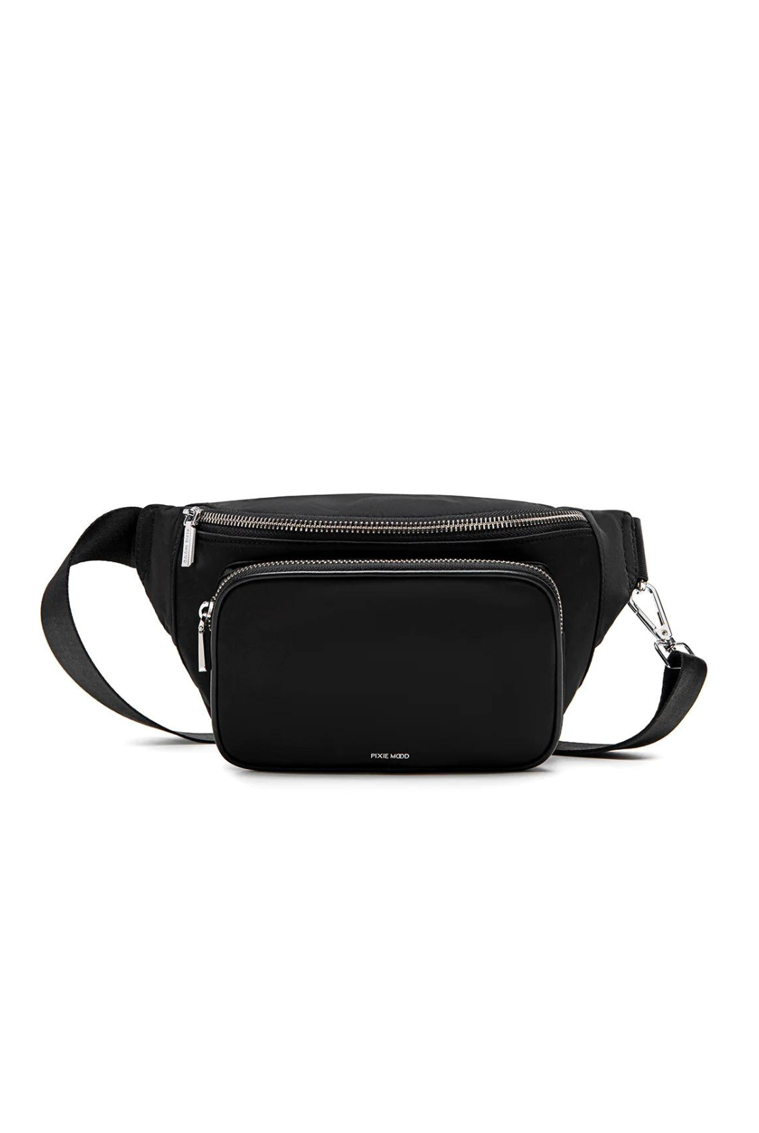 Pixie Mood Aaliyah Fanny Pack-Black Nylon. <p><span>The Aaliyah Fanny Pack is the perfect companion for all your adventures! Its lightweight and sleek design makes it a great addition to any outfit - whether you're going for an athleisure, casual look or an edgy vibe. Plus, the exterior zip pocket allows for easy access to your essentials.