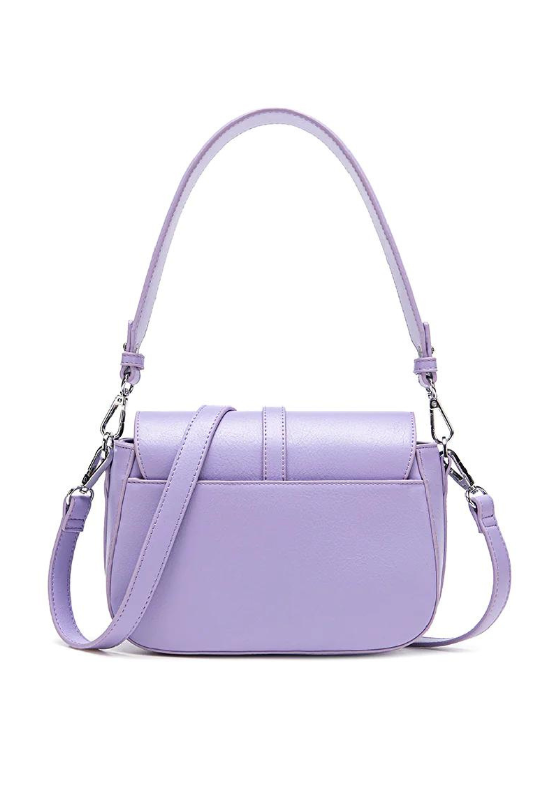Pixie Mood Athena Saddle Bag- Lavender. With the distinctive turnlock hardware the Athena Saddle bag is the perfect accessory to polish up even the most casual outfit. This style staple is a must-have for your wardrobe.
