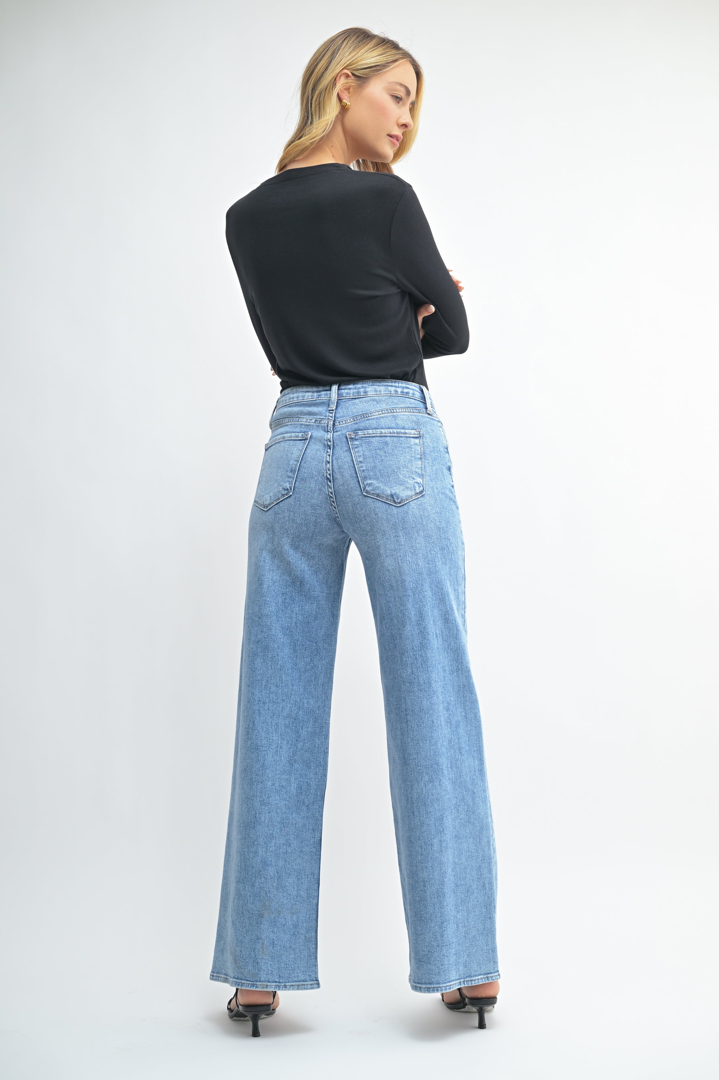 【BRICK】WIDE NAP DENIM TROUSERS JXTOKYO WIDE HW R6009 DNM NOOS | Light Blue | JJXX®