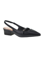 Chinese Laundry Maude Pointed Toe Slingback Low Heel- Black. Meet Maude, the slingback heel with attitude. It's got the sleek sophistication of a pointy-toe flat, with an elasticized slingback strap that whispers, "I'm here for a good time, not a long time." Its as versatile as your Friday night plans, this shoe doesn't just walk into the room—it makes an entrance.&nbsp;