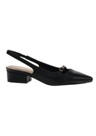 Chinese Laundry Maude Pointed Toe Slingback Low Heel- Black. Meet Maude, the slingback heel with attitude. It's got the sleek sophistication of a pointy-toe flat, with an elasticized slingback strap that whispers, "I'm here for a good time, not a long time." Its as versatile as your Friday night plans, this shoe doesn't just walk into the room—it makes an entrance.&nbsp;