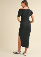 Black ribbed dress Women's Fashion boutique ontario small business