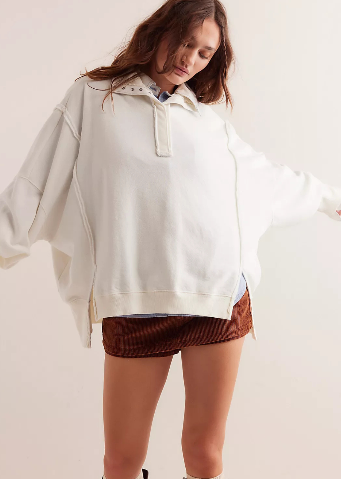 Casual White Sweater Boho Chic 