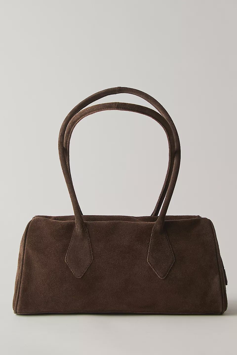 Brown suede shoulder bag