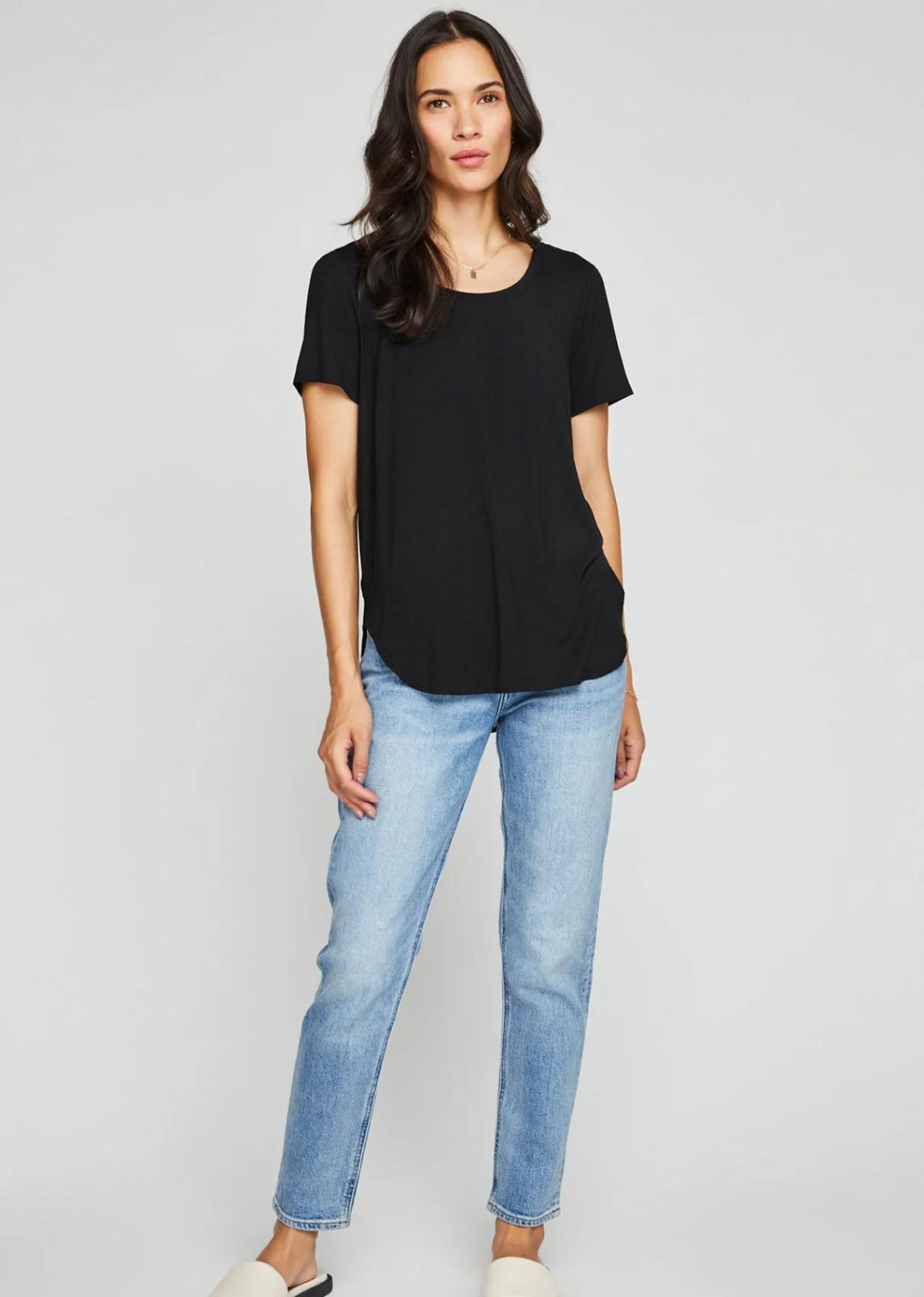 Gentle Fawn Alabama Top- Black. The Alabama tee is a Gentle Fawn classic designed for every day. Made of super soft EcoVero rayon jersey, it’s a closet essential you’ll want in every colour.