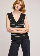 Vneck Vest Black and white Spring Fashion