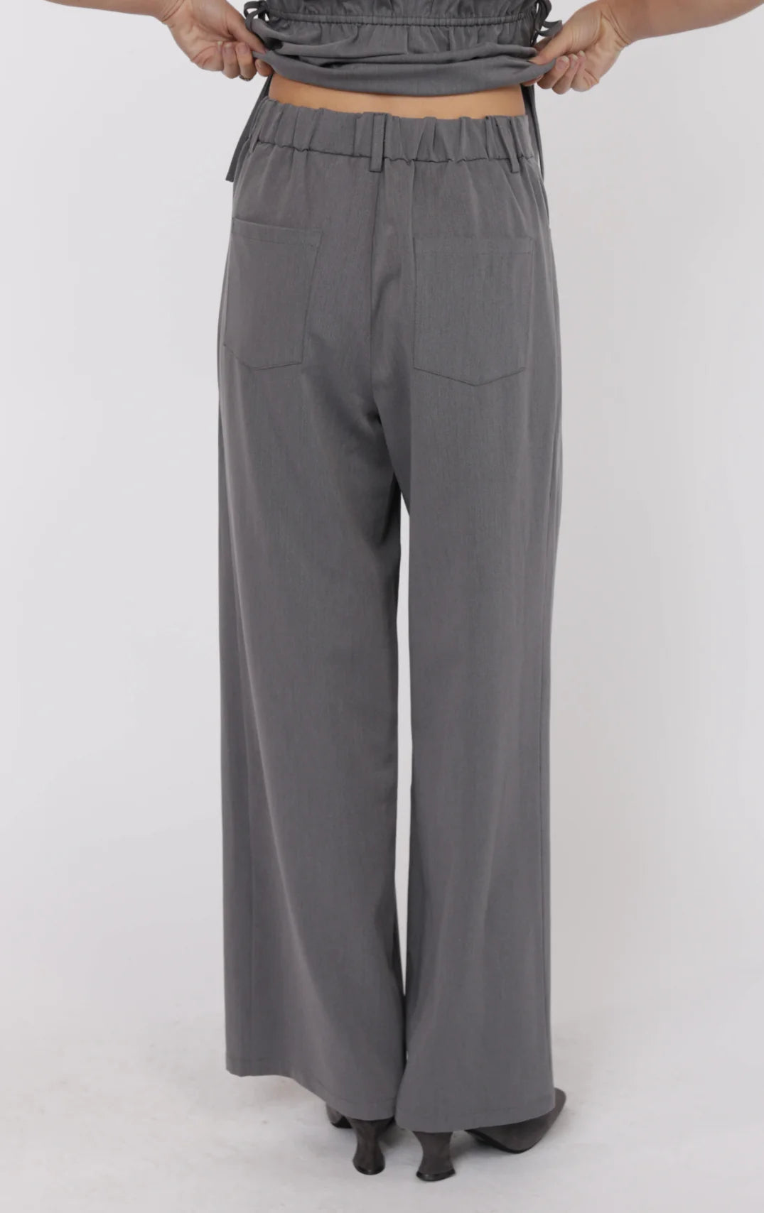 Gray wide-leg trousers Women's Fashion