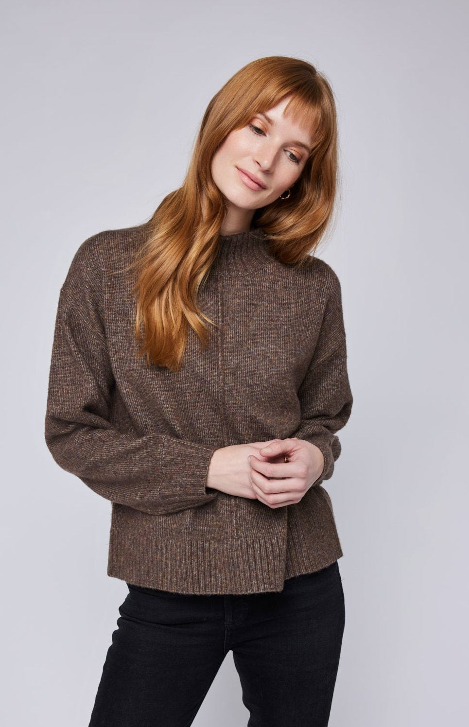 Brown-grey Sweater Fall Fashion 2024 Women 