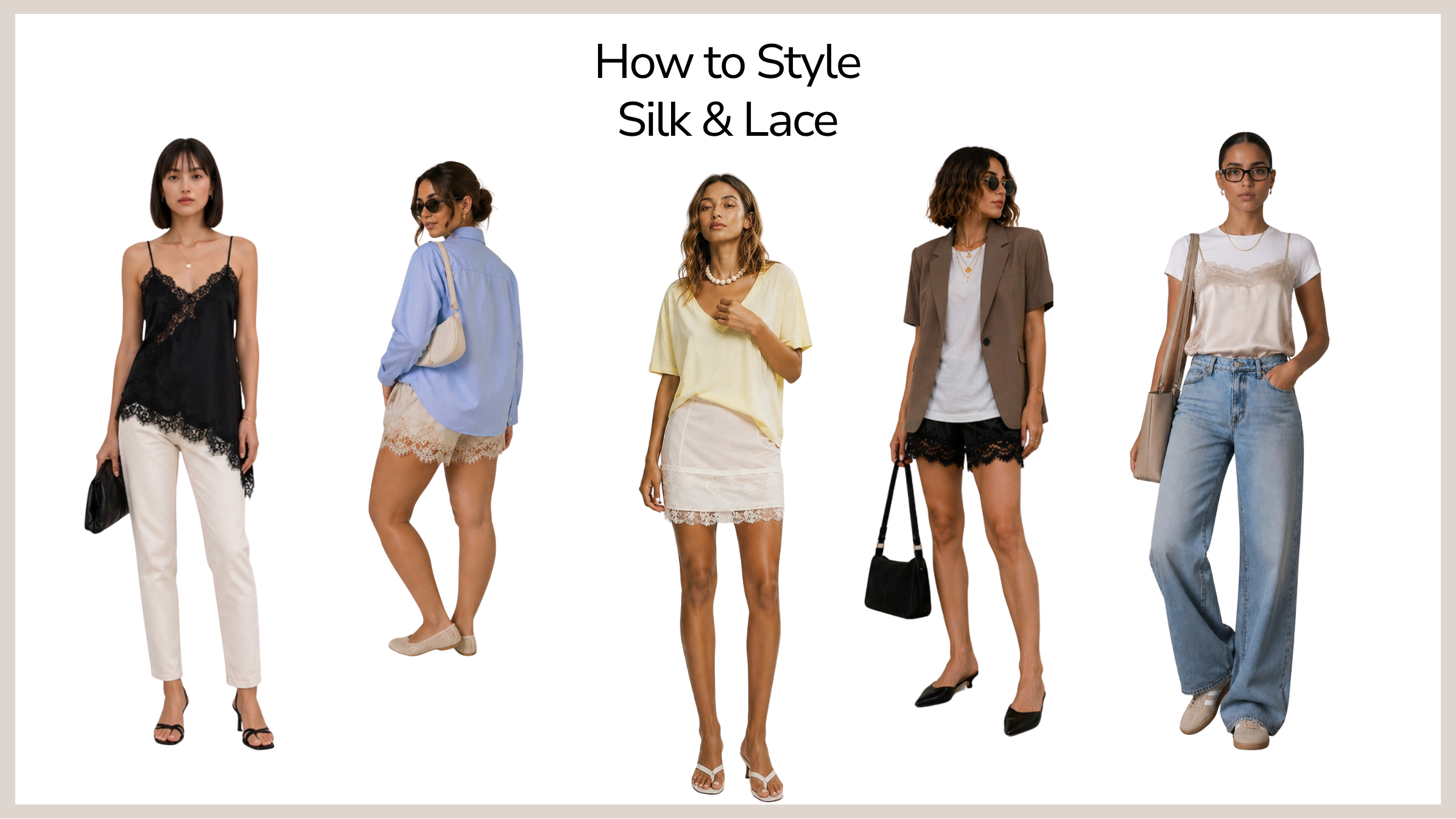 Different ways to wear lace and satin trend Lee & Me boutique