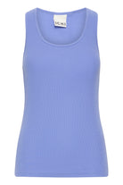 Blue tank top with 'Ichi' label on a white background