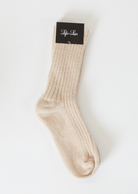 Lyla & Luxe Cotton Cashmere Socks- Camel