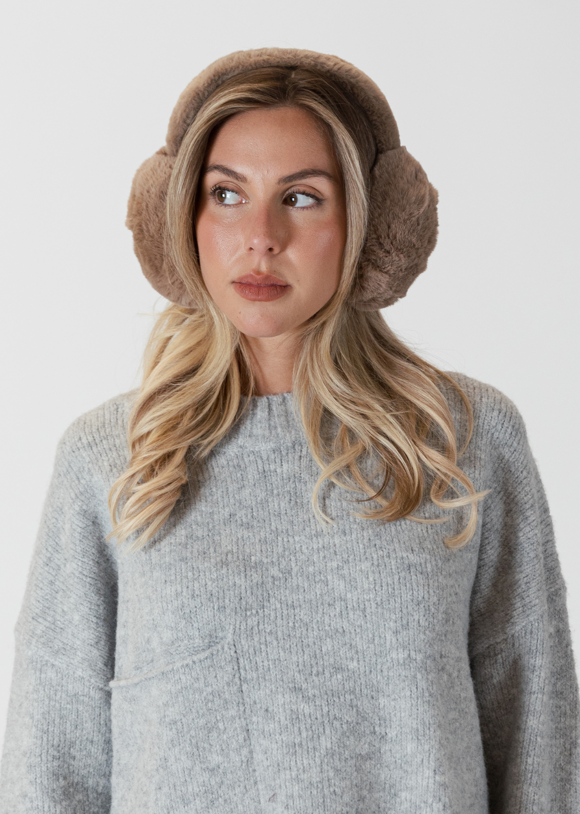 Lyla & Luxe Fuzzy Earmuffs-Driftwood