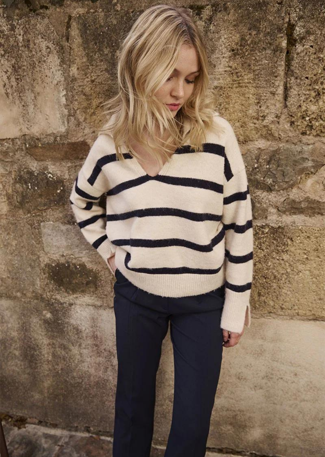 Molly Bracken Striped Polo Sweater