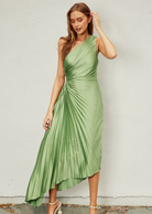 Olympia Pleated Maxi Dress- Sage