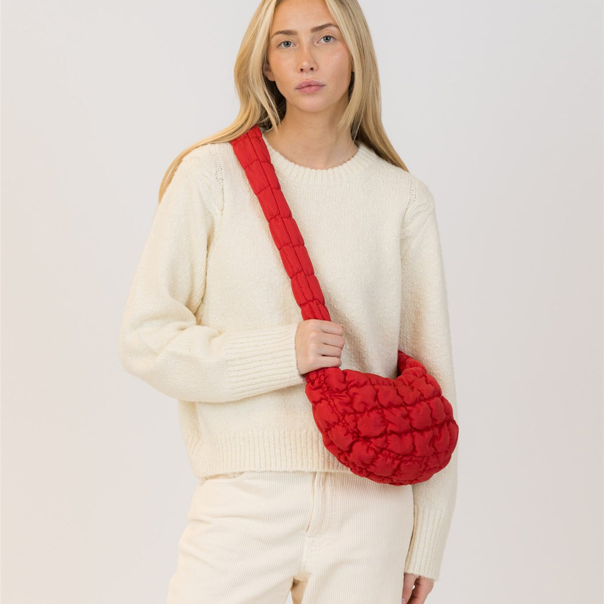 Lyla + Luxe Quilted Bag - Red – Lee & Me Boutique