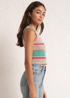 Z Supply Sol Stripe Sweater Tank Crochet styles are in this season, and this multicolor tank will brighten your day. The flattering scoop neckline and cropped design make it perfect for wearing with high rise to low rise styles.