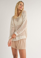 Sadie & Sage Paulie Open Knit Sweater. The perfect spring &amp; summer layer! We love her over sleeveless dresses or with denim shorts!