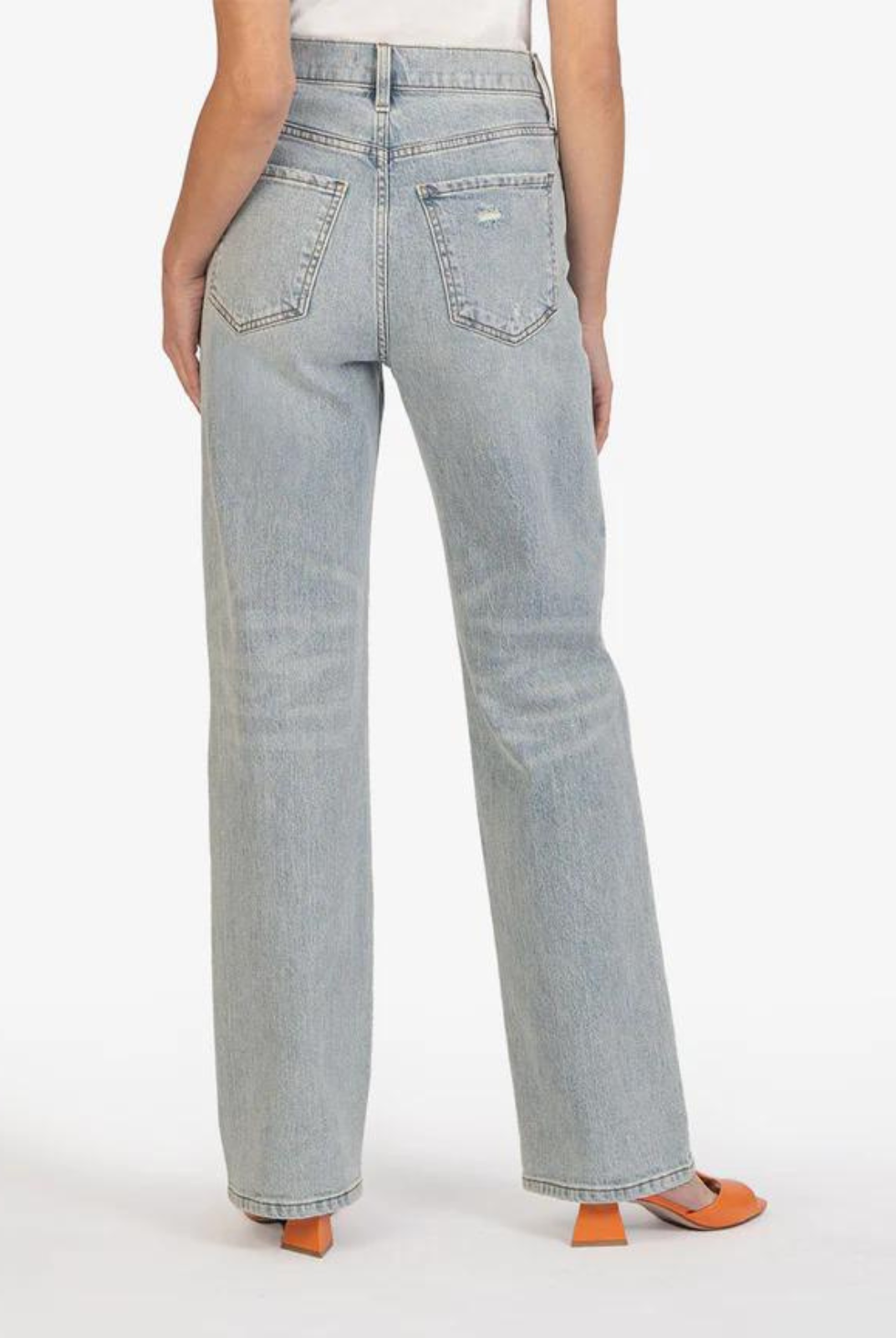 Kut From The Kloth Sienna High Rise Wide Leg - Dedication. Add a throwback vibe to your casual look with full-length wide-leg jeans made from low-stretch denim in a well-loved light wash.