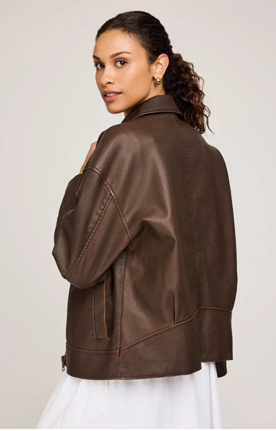 Brown Vegan Leather Jacket Women's Clothing Hamilton Ontario