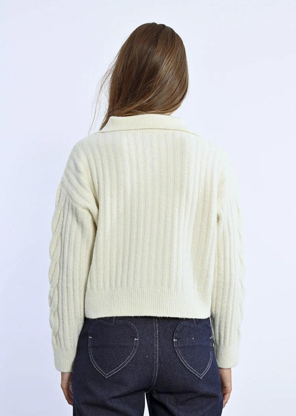 Molly Bracken Tucker Collard Cropped Sweater