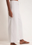 Z Supply Barbados Gauze Pant The easiest pant you'll ever wear. This relaxed, wide leg pant features a shorter length than our Bondi Gauze Pant and a more narrow pull-on elastic waistband for all day comfort.