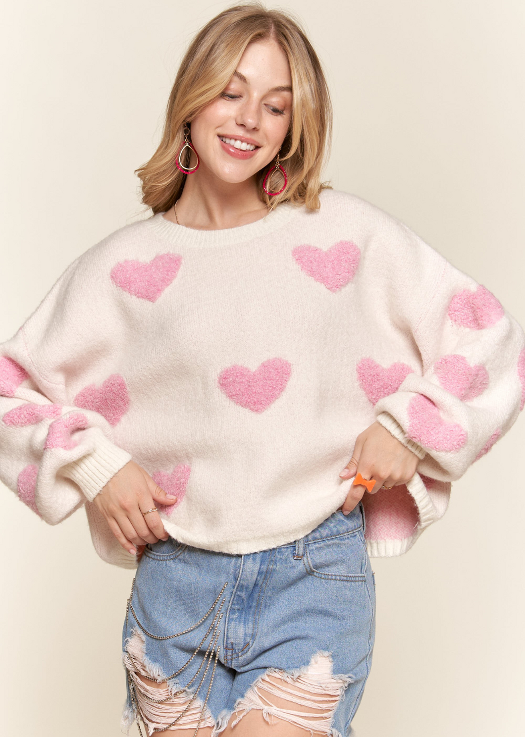 Lovely Heart Sweater Top