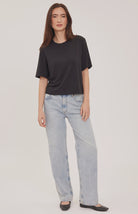 Codie t-shirt in a soft cotton-modal blend with a classic crew neckline, short sleeves, and a relaxed everyday fit. Available in Black and Cream.