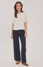 Codie t-shirt in a soft cotton-modal blend with a classic crew neckline, short sleeves, and a relaxed everyday fit. Available in Black and Cream.