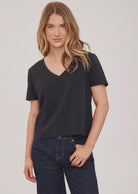 Lucy relaxed-fit V-neck T-shirt in garment-dyed cotton jersey, featuring a classic silhouette with a soft, lived-in look.
