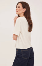 Codie t-shirt in a soft cotton-modal blend with a classic crew neckline, short sleeves, and a relaxed everyday fit. Available in Black and Cream.