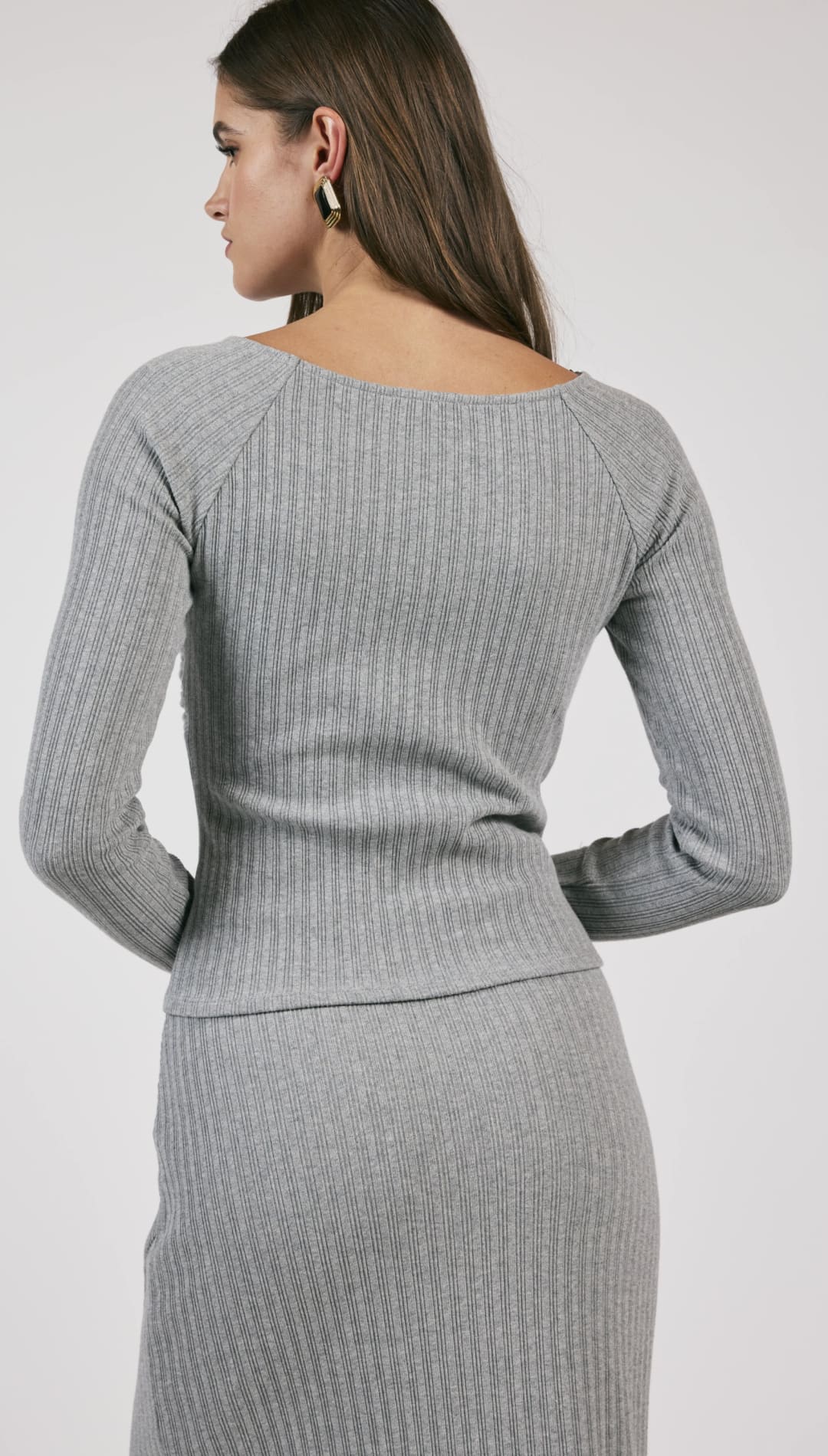 Knit skirt and long sleeve set winter fashion trends female founded