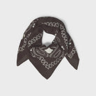 Scarf with a lightweight, soft finish and a visible large square shape. Classic frayed edges and bold contrasting motif along the border. Effortlessly elevates everyday style.